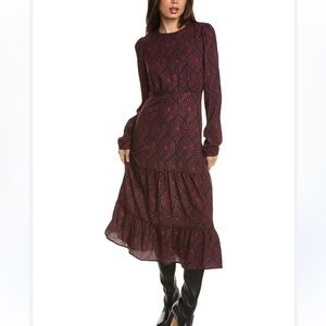 Area Stars Tiered Patterned Dress, Sz XS